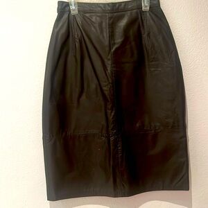 Leather Black Pencil Skirt